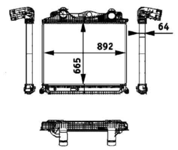 Радіатор повітрян.man tga/s/x 06-21r.пласт.бакmahle