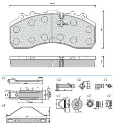 Колодки гальмівні 29108 mercedes (mb) actros, daf xf, scania .r fomar