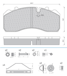 Колодки гальмівні 29095 mercedes (mb) atego 1-3, saf, iveco e-car.-15r fomar