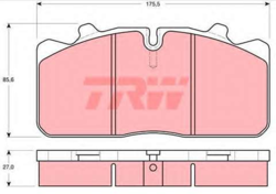 Колодки гальмівні 29088 man l2000/renault (rvi) mid,d -13r- /p,t/ trw