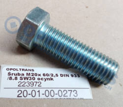 Болт m20x 60/2,5 din 933/8.8 sw30 оцинк.