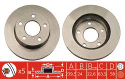 Диск hamulcowa ford 239,5x24 escort /p/=jurid 1 шт.
