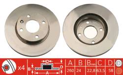 Диск hamulcowa ford 260x24 sierra /p/=jurid