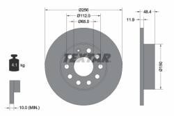 Диск hamulcowa volkswagen 260x12 caddy iii,audi a3 /t/=textar