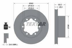 Диск hamulcowa mercedes (mb) 303x28 sprinter 4-5t 06-16r- /t/ texta