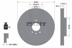 Диск hamulcowa volkswagen 340x32,2 t5/6 09-15r- /p/ textar