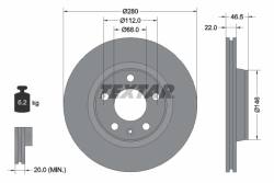 Диск hamulcowa volkswagen 280x22 passat/audi a4 /p/ textar