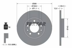 Диск hamulcowa citroen 268x12 berlingo 16r-/t/textar 1 szt