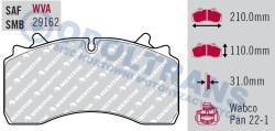 Колодки 29162 saf оси skrb 9022w meritor