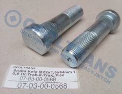 Болт колеса m22x1,5x64mm, iveco trak.e-trak./p/ оцинк.