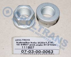 Гайка колеса m20x1,5 кл.10 sw27 крышка / корпус stała h=21mm