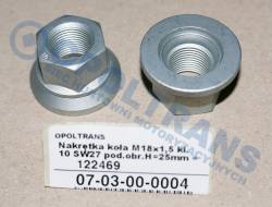 Гайка колеса m18x1,5 кл.10 sw27 крышка / корпус obrotowa h=25mm