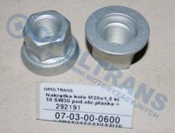 Гайка колеса m20x1,5 кл.10 sw30 крышка / корпус obrotowa плоск.