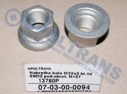 Гайка колеса m22x2 кл.10 sw32 под.obrot. h=27