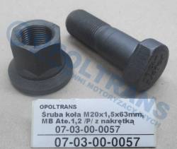 Болт колеса m20x1,5x63mm, mercedes (mb) atego 1,2 /p/ с nakrętką