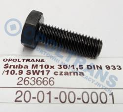 Болт m10x 30/1,5 din 933/10.9 sw17 черная