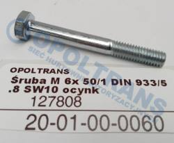 Болт m6x 50/1 din 933/5.8 sw10 оцинк.