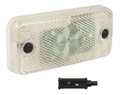 Фонарь габарит. белая 110x50 б.усил.led с szybk.vignal
