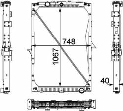 Радіатор води daf xf105 05r-12r- kompletna behr=